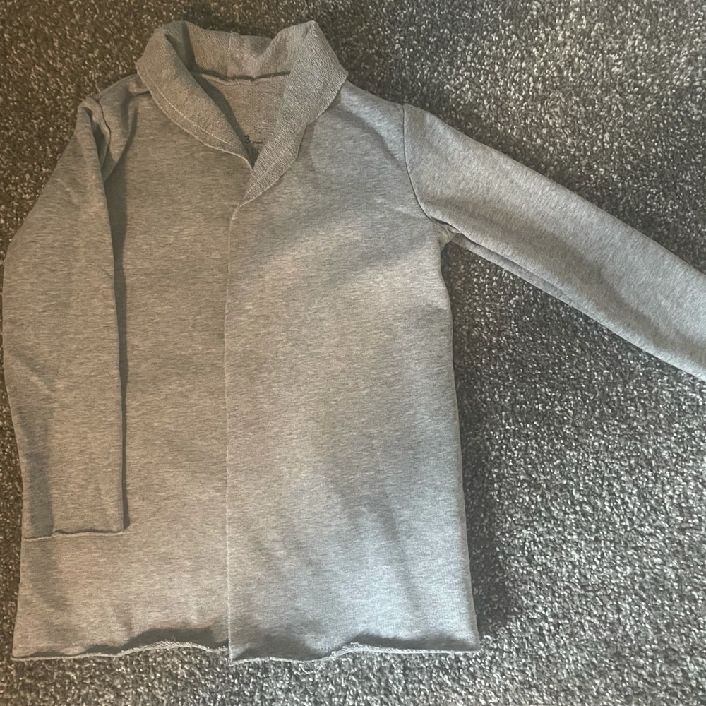 No Biggie Gray sweatshirt cardigan.